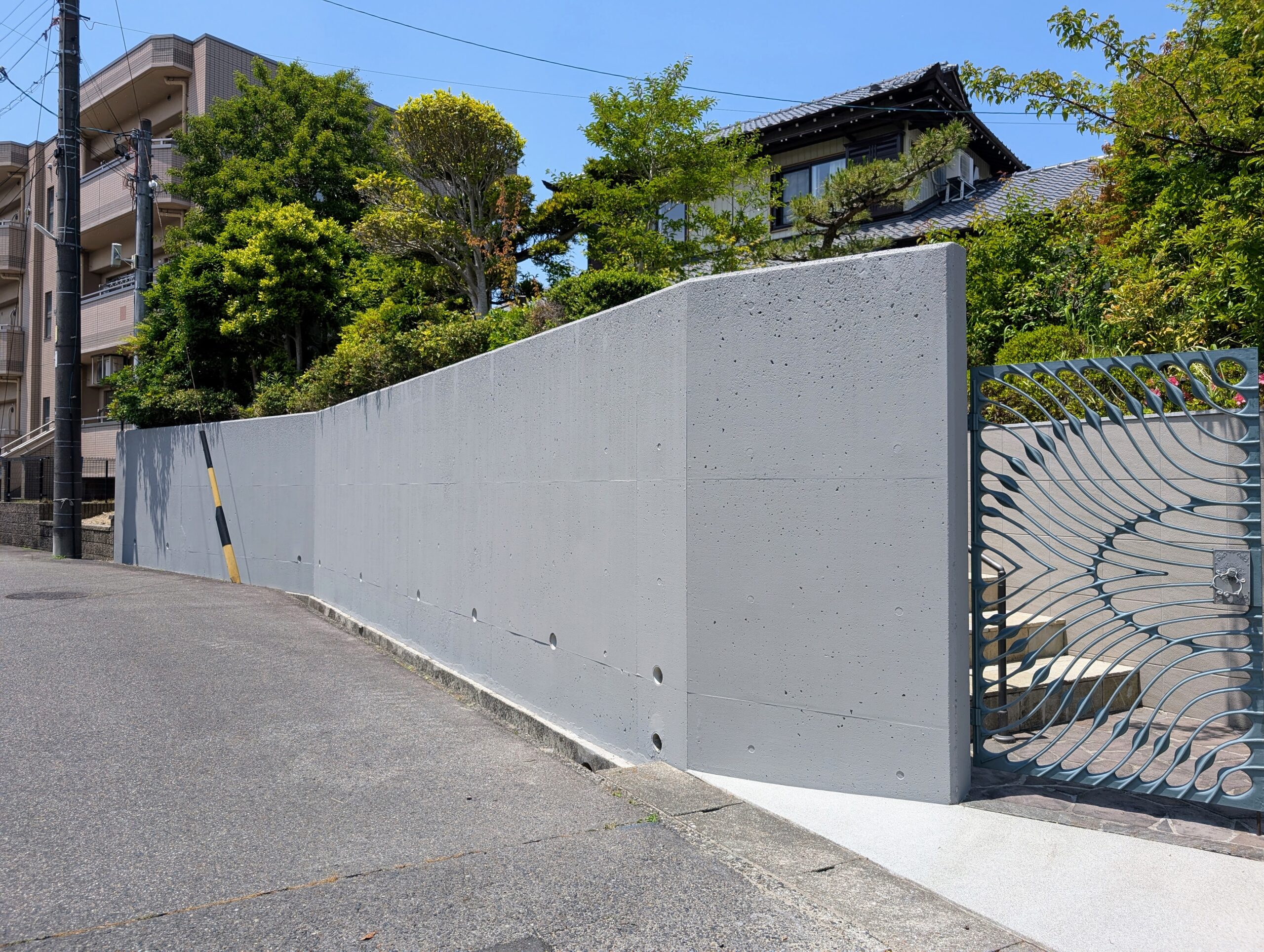 日進市　コンクリート擁壁塗装　ヨウヘキコート仕様